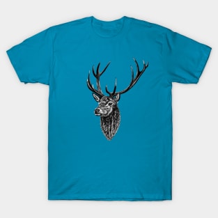 Red deer stag - ink illustration T-Shirt